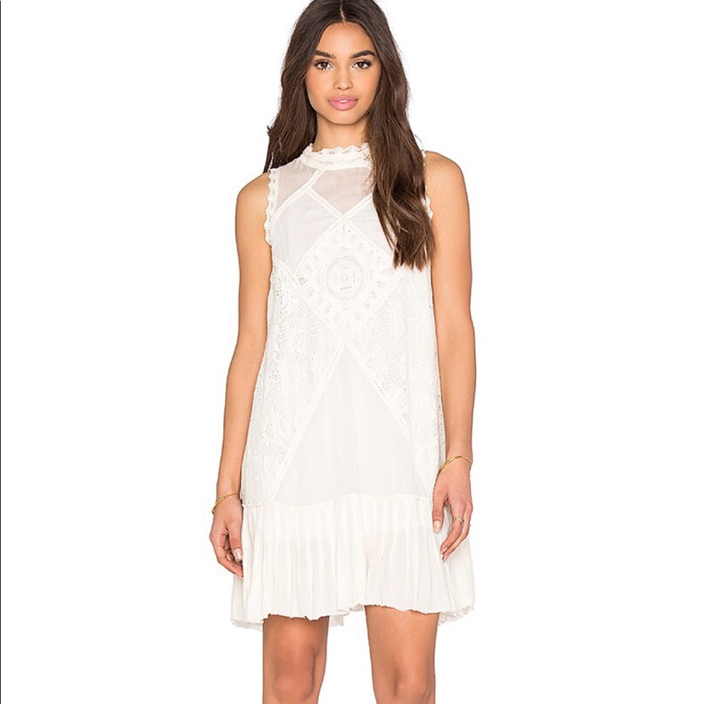 Free People Angel Lace Cut-Out Back Dress Ivory XS - Picture 2 of 13